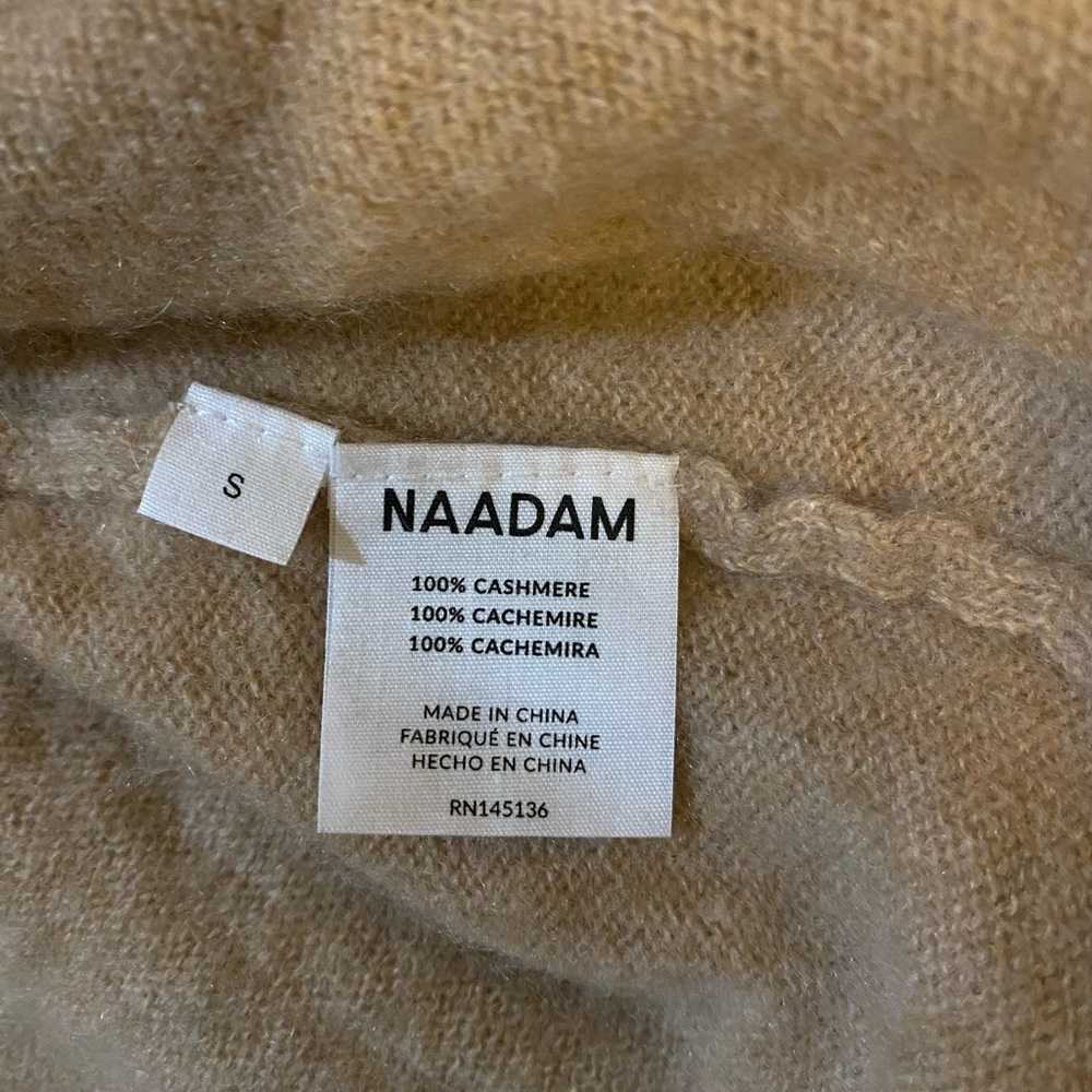 NAADAM Women's Camel Crew Neck Cashmere Sweater - Picture 3 of 3